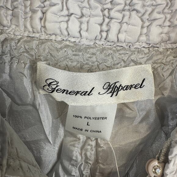 General Apparel Jacket Women Large Silver Gray 100% Polyester Full Zip Collared - Picture 6 of 16